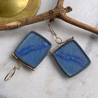 Dumortierite in Quartz Earrings